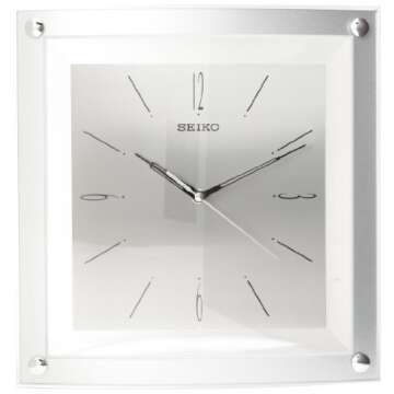 Seiko Quiet Sweep Wall Clock in Silver Tone Design