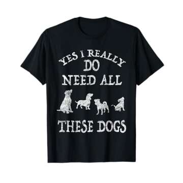 Dog Lover Shirts For Women Dog Rescue Shirt Unisex Distressed Modern Black T-Shirt