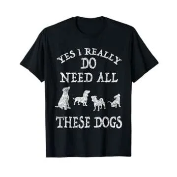 Dog Lover Shirts For Women Dog Rescue Shirt Unisex Distressed Modern Black T-Shirt
