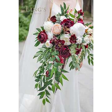 Ling's Moment Artificial Plants Italian Ruscus 4 Branches,29.53" Tall Lush Greenery Bountiful Filler Fake Decor w/Stems, Realistic Hanging Ferns for Wedding Bouquet/Table Centerpieces, Room/Office