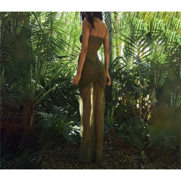 Sparkling OCUH Off Shoulder Maxi Dress for Elegant Events