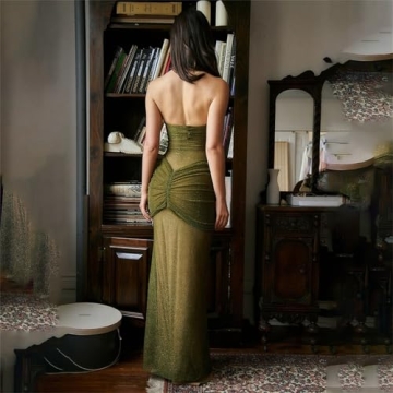 Sparkling OCUH Off Shoulder Maxi Dress for Elegant Events