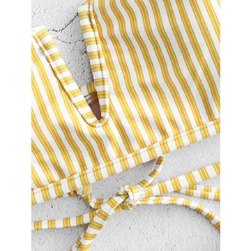 ZAFUL Striped Reversible Bikini Set for Women
