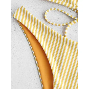 ZAFUL Striped Reversible Bikini Set for Women