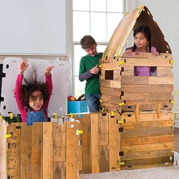 HearthSong 32-Panel Indoor Fantasy Fort Building Kit - Kid's Imaginative Play