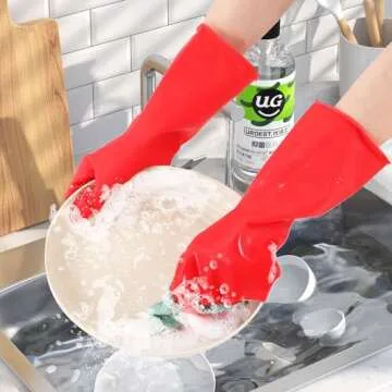 Yunaeduo Rubber Cleaning Gloves - Stylish & Reusable 6 Pairs