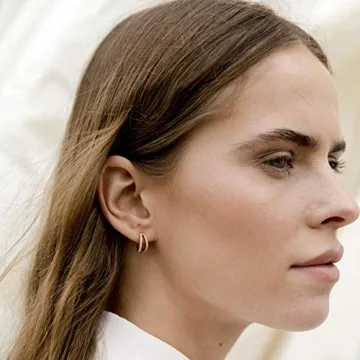 Elegant Gold Plated Split Hoop Earrings for Everyday Style