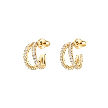 Elegant Gold Plated Split Hoop Earrings for Everyday Style