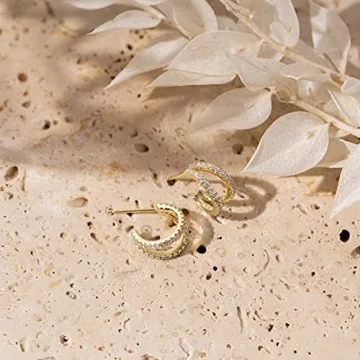 Elegant Gold Plated Split Hoop Earrings for Everyday Style