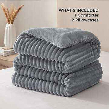 Bedsure Fluffy King Size Comforter Set for Cozy Warmth