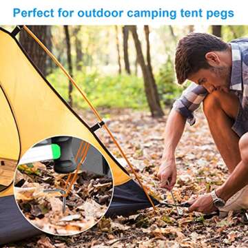 17 Pack Tent Stakes, Stakes for Outdoor Decorations, Tent Stakes Heavy Duty, Metal Stakes, Tent Garden Stakes for Gardening & Canopies, Outdoor Christmas Decorations