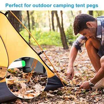 17 Pack Tent Stakes, Stakes for Outdoor Decorations, Tent Stakes Heavy Duty, Metal Stakes, Tent Garden Stakes for Gardening & Canopies, Outdoor Christmas Decorations