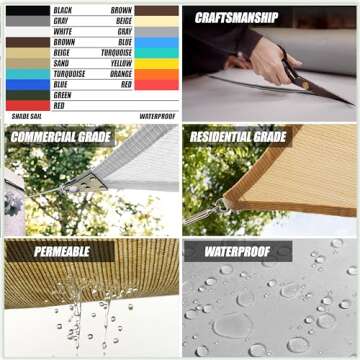 Amgo Custom Size 7' x 7' x 9.9' Sand Beige Right Triangle Sun Shade Sail Order to Make Canopy Awning UPF50+ AGSLT, 95% UV Blockage, Water & Air Permeable, 200GSM Commercial Standard (We Customize)