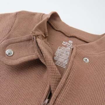 HonestBaby Unisex Kid's Non-Slip Footed Pajamas One-Piece Sleeper Jumpsuit Zip-Front PJs 100% Organic Cotton for Baby Boys, Brown