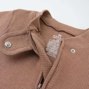 HonestBaby Unisex Kid's Non-Slip Footed Pajamas One-Piece Sleeper Jumpsuit Zip-Front PJs 100% Organic Cotton for Baby Boys, Brown