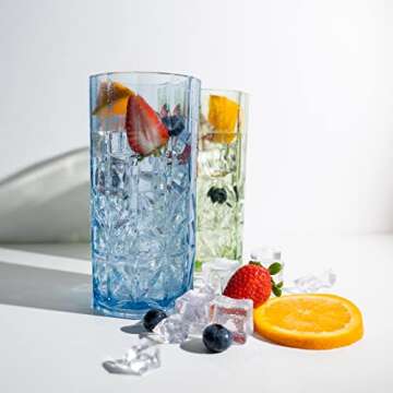BELLAFORTE Tritan Tall Tumbler Set - Unbreakable Glasses