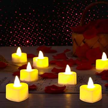 Romantic Decorations for Special Night, 2000Pcs Artificial Rose Petals with 24Pcs LED Candles, Star ...