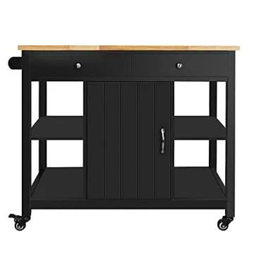 ChooChoo Kitchen Island on Wheels with Storage and Drawers