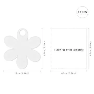 PYD Life 10 PCS Sublimation Acrylic Name Plates Holder Blanks 2.8" x 3.2" Flower for H2.0 Stanley 40 OZ Tumblers Personalized Name Tag Customized Designs for Stanley Cup