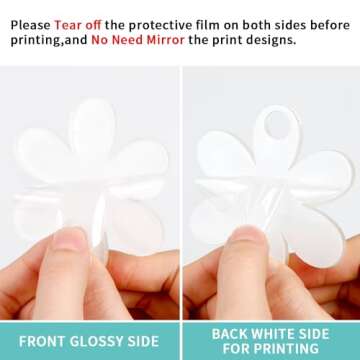 PYD Life 10 PCS Sublimation Acrylic Name Plates Holder Blanks 2.8" x 3.2" Flower for H2.0 Stanley 40 OZ Tumblers Personalized Name Tag Customized Designs for Stanley Cup