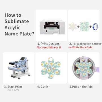 PYD Life 10 PCS Sublimation Acrylic Name Plates Holder Blanks 2.8" x 3.2" Flower for H2.0 Stanley 40 OZ Tumblers Personalized Name Tag Customized Designs for Stanley Cup