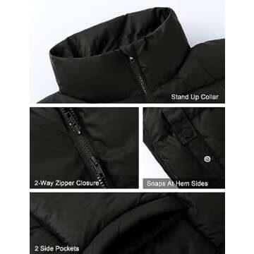 Lingswallow Womens Puffer Vest Oversized Puffer Jacket Coat Outerwear Sleeveless Stand Collar Vest for Women 2024 Trendy
