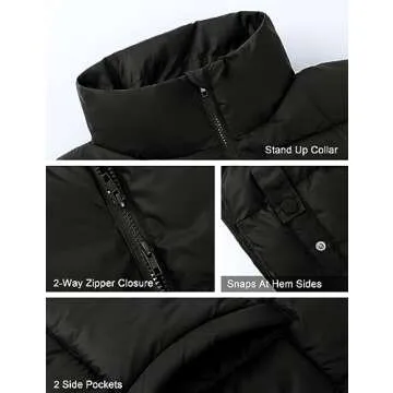 Lingswallow Womens Puffer Vest Oversized Puffer Jacket Coat Outerwear Sleeveless Stand Collar Vest for Women 2024 Trendy