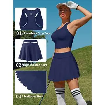 ATTRACO Women's Racerback Tennis Dress with Shorts