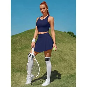 ATTRACO Women's Racerback Tennis Dress with Shorts
