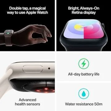 Apple Watch Series 9 [GPS 41mm] Smartwatch with Silver Aluminum Case with Storm Blue Sport Band S/M. Fitness Tracker, Blood Oxygen & ECG Apps, Always-On Retina Display