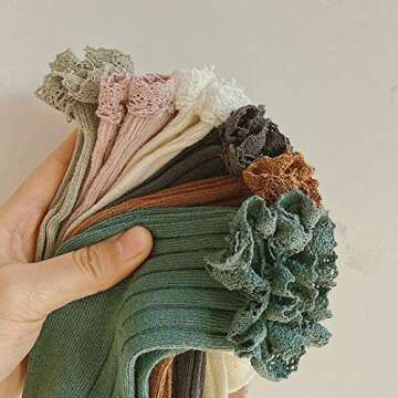 Vintage Ankle Lace Socks for Baby Girls - 6 Pack