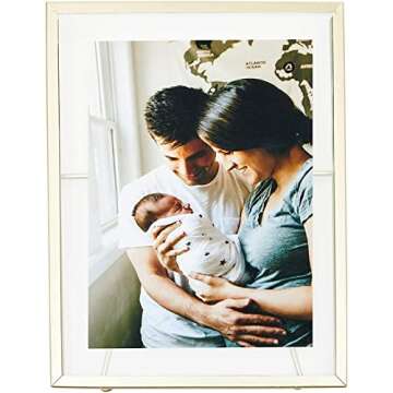 Juvale 8 Pack Gold 5x7 Floating Glass Picture Frames for Tabletop, Pressed Flowers, Home Decor