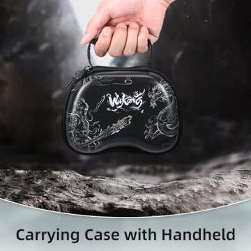 Switch Case for Nintendo/PS4/PS5/Xbox Controller, Generic Travel Game Controller Holder Protective Cover Storage Switch OLED Carrying Case (Black Wukong)