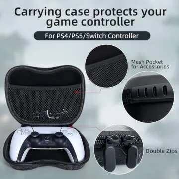 Switch Case for Nintendo/PS4/PS5/Xbox Controller, Generic Travel Game Controller Holder Protective Cover Storage Switch OLED Carrying Case (Black Wukong)