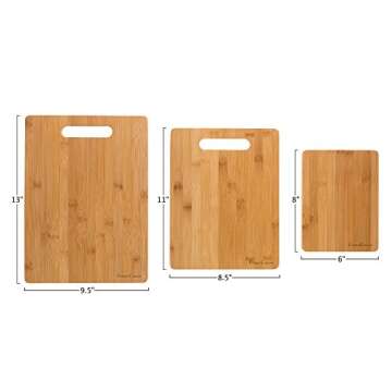 Classic Cuisine Bamboo Cutting Board Set - Eco-Friendly, Multi-Size, Easy Care