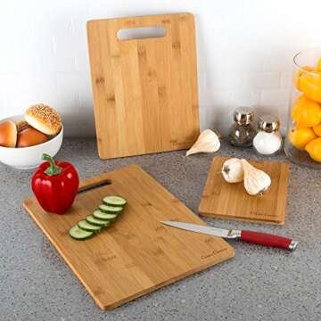 Classic Cuisine Bamboo Cutting Board Set - Sustainable and Stylish