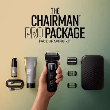 MANSCAPED® The Chairman™ PRO Package - Men’s Foil Shaver with Two Interchangeable Blades, SkinS...
