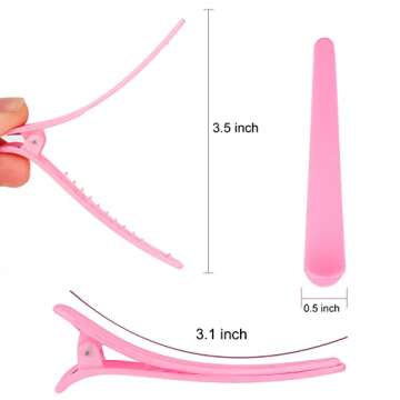 24 PCS YISSION 3.1 Inch Pink Matte Alligator Hair Clips Barrettes No Crease Duck Billed Clips - Hair...