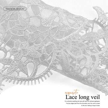 Elegant Unsutuo Cathedral Wedding Veil with Lace Applique