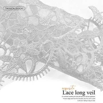 Elegant Unsutuo Cathedral Wedding Veil with Lace Applique