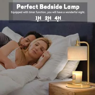 NITOWOLF Candle Warmer Lamp with Timer, Dimmable Candle Wax Warmer Candle Lamp with Replacement Bulbs, Candle Warmer for Jar Candles Home Decor House Warming Gifts Christmas Gift (Gold)