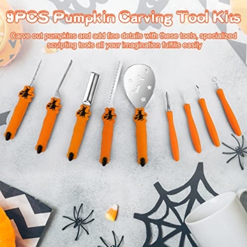 Pumpkin Carving Kit for Halloween Fun - 9PCS
