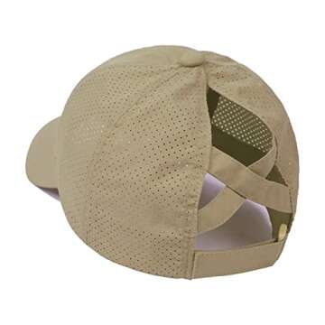 HGGE Womens Criss Cross Ponytail Baseball Cap Adjustable High Messy Bun Ponycap Trucker Hats Quick D...