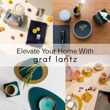 Graf Lantz - Bierfilzl Felt Coasters - Square - 100% Merino Wool - Moisture Wicking - Heat Resistant - Sustainable - Home Decor - Housewarming Gift - 4 Coaster Set - 4" x 4" x 5 mm - Heather White