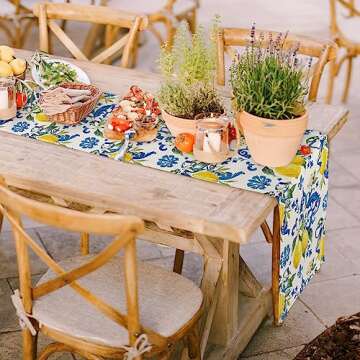 Lemon Table Runner for Summer Dining & Parties