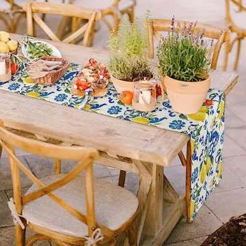 Lemon Table Runner for Summer Dining & Parties