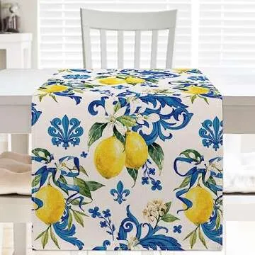 Lemon Table Runner for Summer Dining & Parties