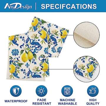 Lemon Table Runner for Summer Dining & Parties