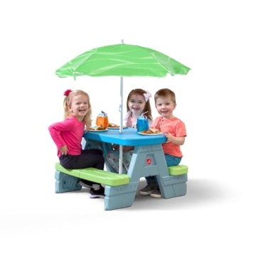 Step2 Kids Picnic Table with Umbrella for Toddlers