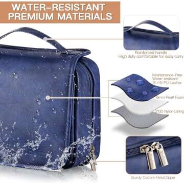 Elviros Toiletry Bag Hanging Travel Organizer for Men and Women, 3 in 1 Multifunctional Large Makeup...
